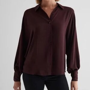 NWT Dolman Long Sleeve Portofino Shirt in Wine- women’s L